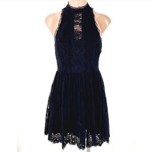 Free People Verushka Black Lace Mini Dress